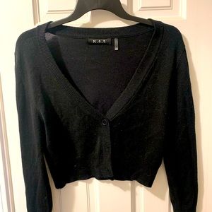 MAK black cropped cardigan large